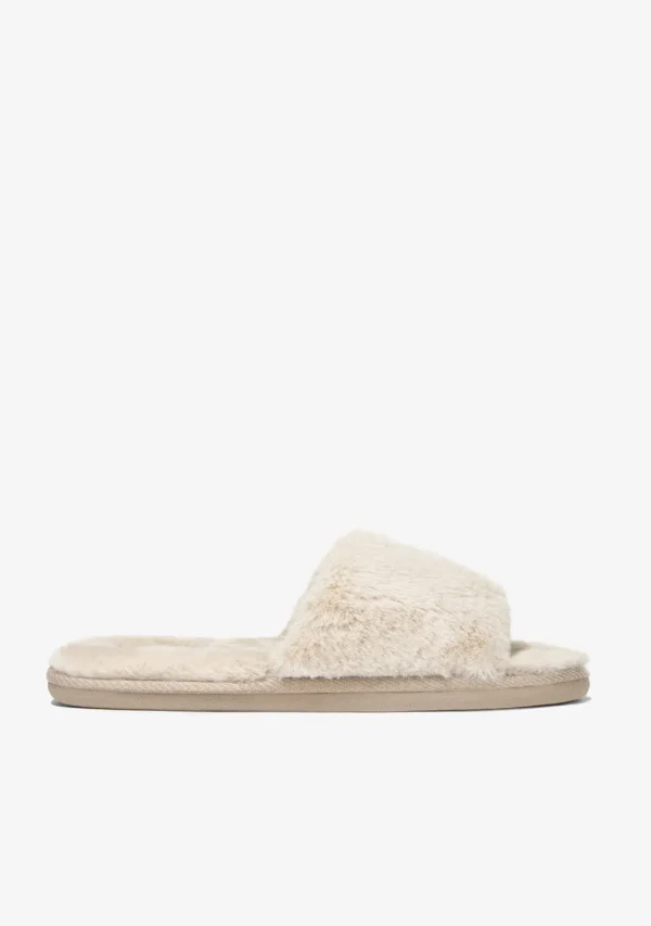 Conguitos Zapatilla De Casa Con Punta Abierta Beige^ Zapatillas De Casa | Zapatillas De Casa