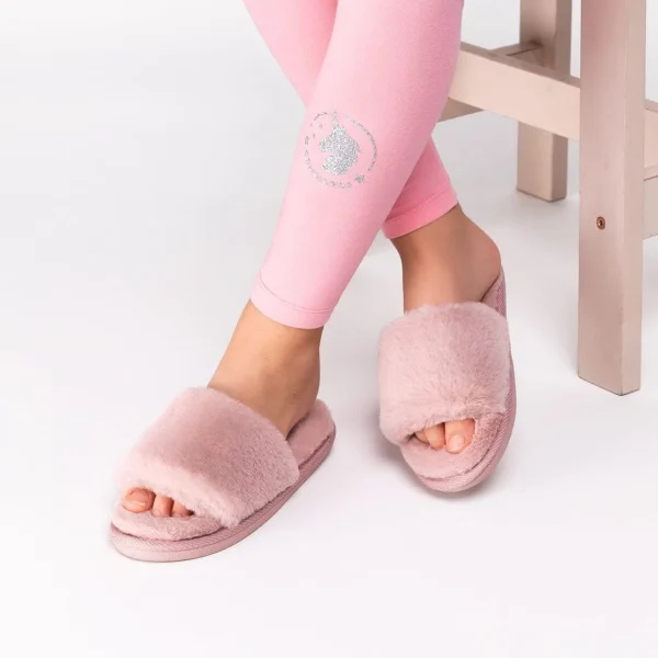 Conguitos Zapatilla De Casa Con Punta Abierta Rosa^ Zapatillas De Casa | Zapatillas De Casa