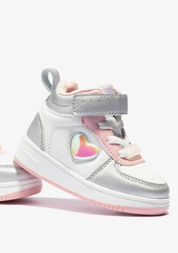 Conguitos Zapatillas Altas De Bebé Con Luz Corazón Plata^ Zapatillas Con Luces | Zapatillas
