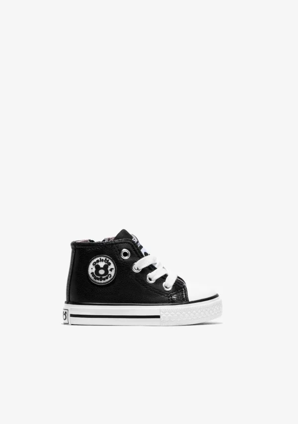 Conguitos Zapatillas Altas De Bebé Logo Napa Negro^ Zapatillas | Zapatillas