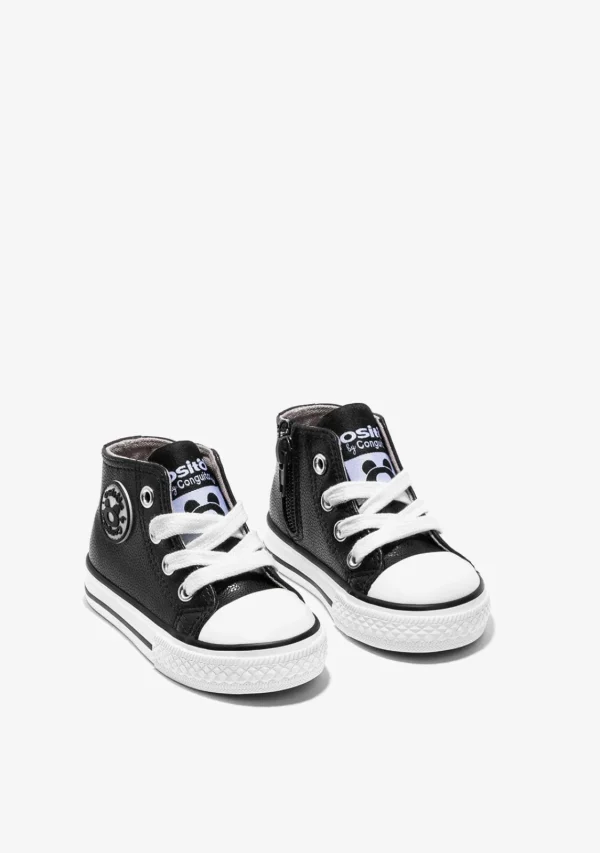 Conguitos Zapatillas Altas De Bebé Logo Napa Negro^ Zapatillas | Zapatillas