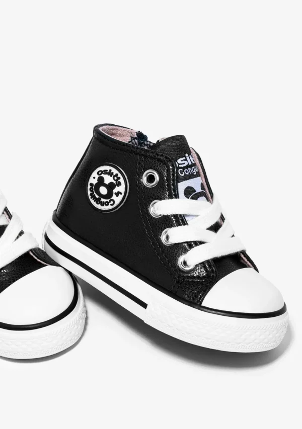 Conguitos Zapatillas Altas De Bebé Logo Napa Negro^ Zapatillas | Zapatillas