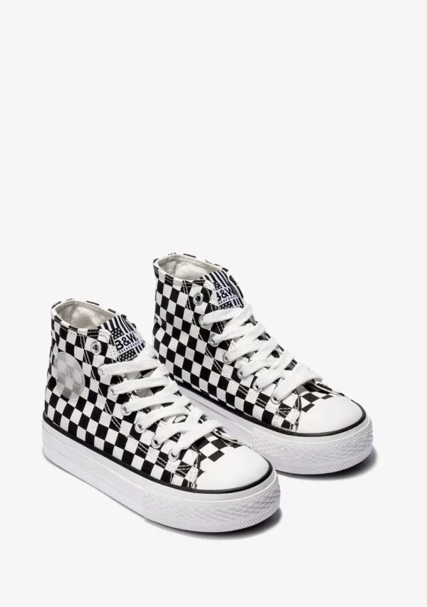 Conguitos Zapatillas Altas Unisex Lona Negro Blanco B&W^ Zapatillas | Zapatillas