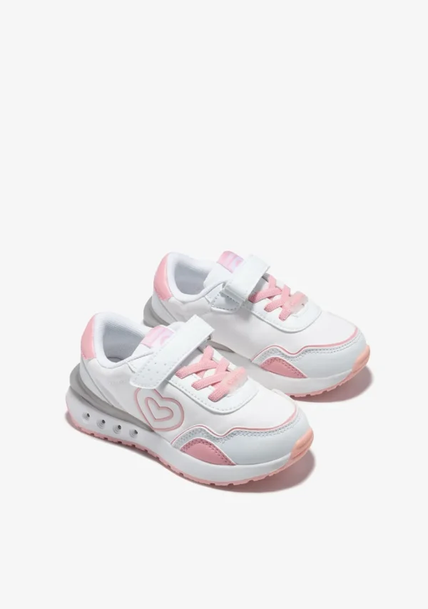 Conguitos Zapatillas Con Luces Corazón Blanco^ Zapatillas Con Luces | Zapatillas