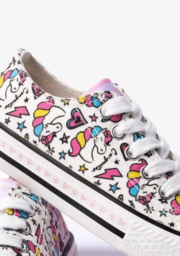 Conguitos Zapatillas De Niña Unicornio Lona Blanco^ Zapatillas