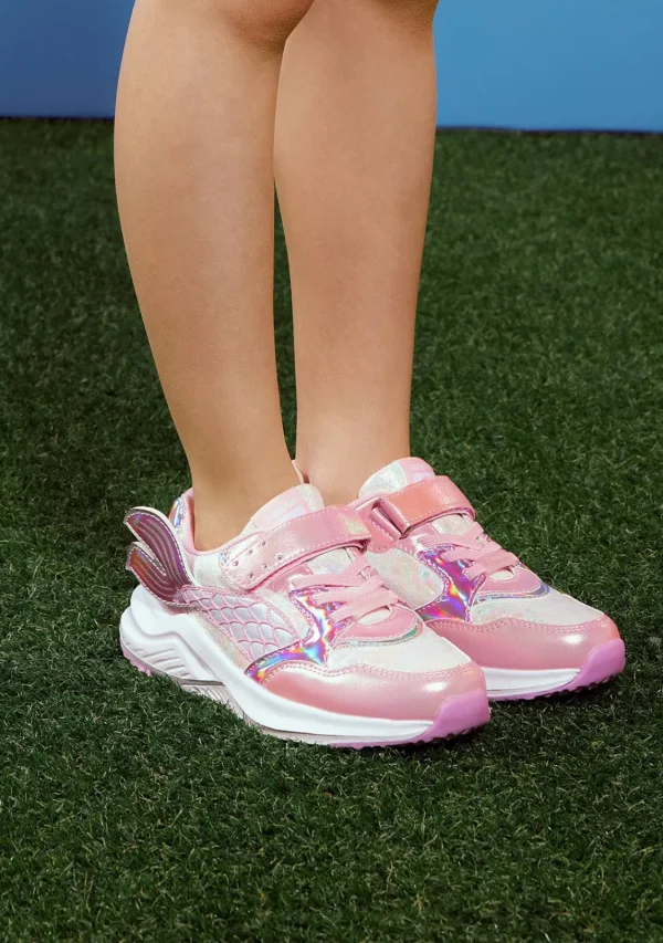Conguitos Zapatillas Sirena Elástico Con Luz Rosa^ Zapatillas Con Luces | Zapatillas