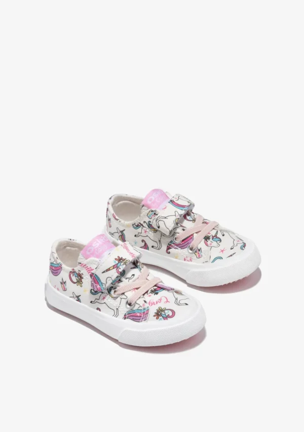 Conguitos Zapatillas Tira Adherente Unicornio Blanco^ Zapatillas | Zapatillas